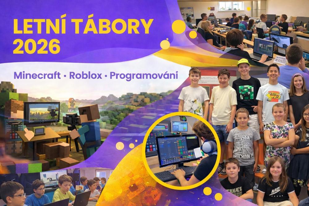 děti tvoří projekty na technologickém příměstském táboře